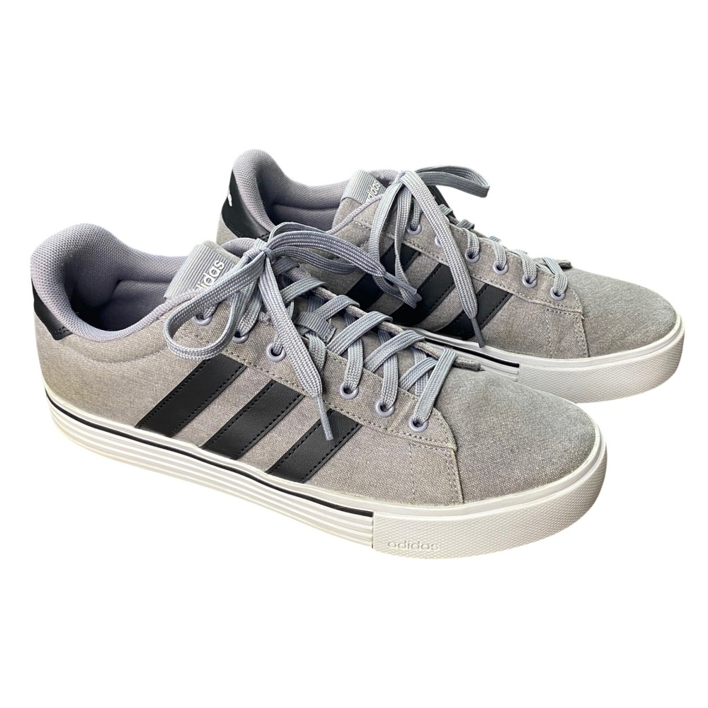 Adidas Daily 3.0 Mens Sneakers Grey Black Canvas Low Top Shoes IF4493‎ Size 10.5